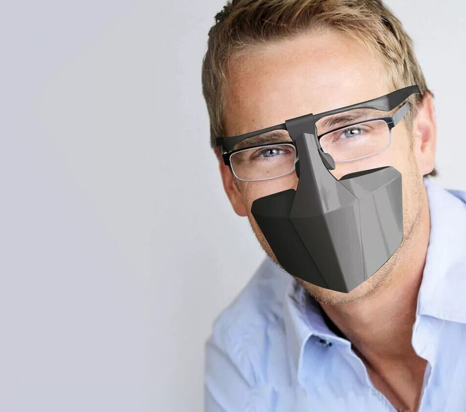 SİPERLİKLİ PLASTİK MASKE-MAVİ