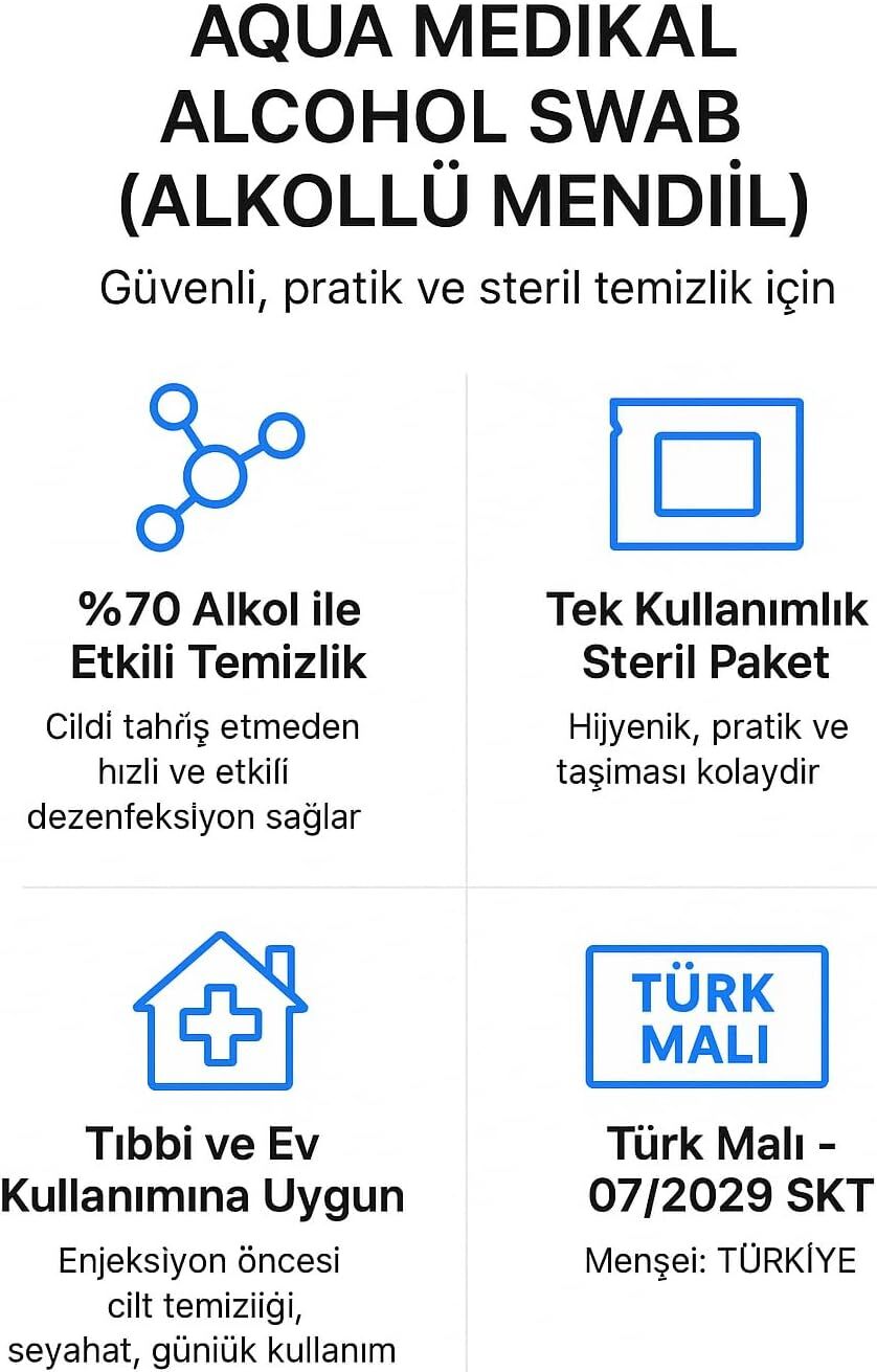 AQUA ALKOLLÜ MENDİL SWAB 100 ADET