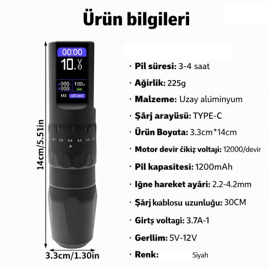 SHOTS-106 WIRELESS KABLOSUZ PEN DÖVME MAKİNESİ