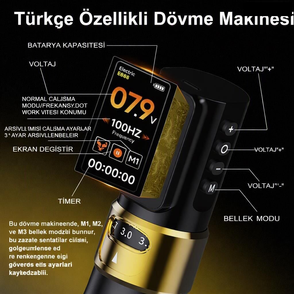 SHOTS-490 WIRELESS KABLOSUZ PEN DÖVME MAKİNESİ (YEŞİL)