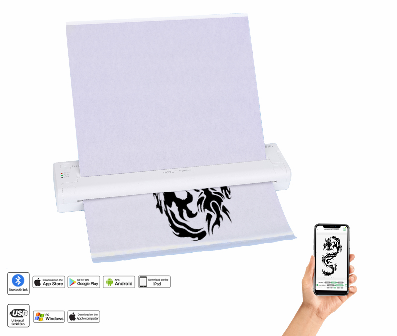 ATS886 TATTOO PRINTER ŞABLON YAZICISI SİYAH