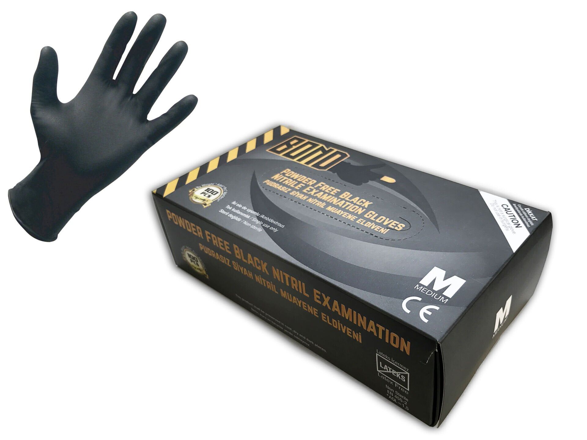 BOND BLACK NITRIL ELDIVEN MEDIUM (M)