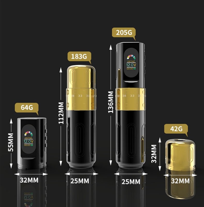 SHOTS-F8 SARJLI ROTARY PEN DÖVME MAKİNESİ-SİYAH