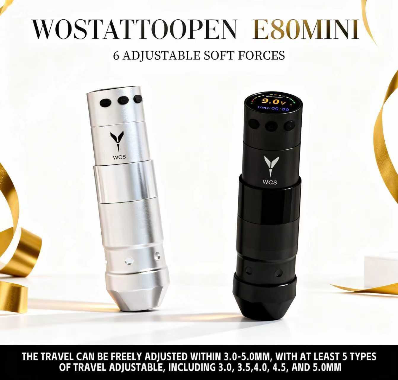 WOS E80 MİNİ SARJLI ROTARY PEN DÖVME MAKİNESİ-SİYAH